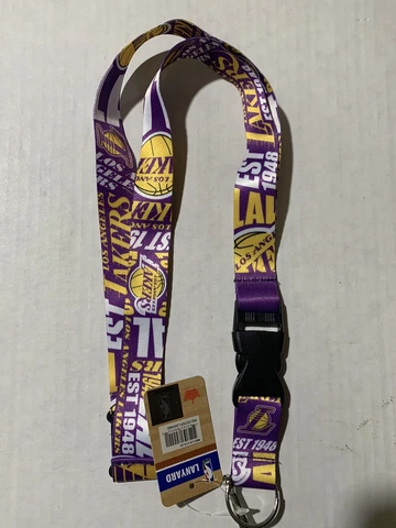 Los Angeles Lakers NBA Dynamic Lanyard Keychain w/ Safety Clip Cover