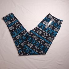 Printed Leggings Buttery Soft Plus One Size Stretch Black Blue White Womens