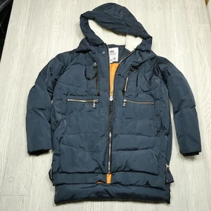 Orolay Down Parka Coat Adult Large Blue Hooded Expandable Full Zip Very Warm - Picture 1 of 15