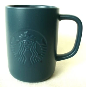 2022~STARBUCKS~Earth Day~16oz~Mug~RECYCLED~Ceramic~BLUE~Embossed Siren~EC - Picture 1 of 10