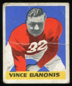 1948 Leaf #8 Vince Banonis Chicago Cardinals - Rookie Card - Black Lettering - Picture 1 of 2