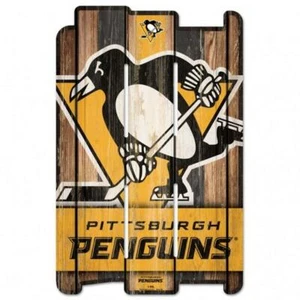 Pittsburgh Penguins Wood Fence Sign 11"x17" [NEW] NHL Wall Man Cave Fan Wall - Picture 1 of 1