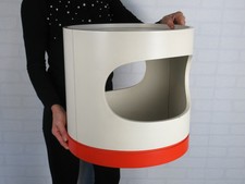 VINTAGE PICCOLO TAVOLINO ROTONDO SPACE AGE BIANCO MODERNARIATO DESIGN 1960