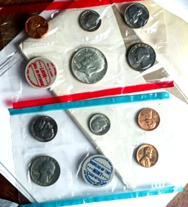 1968 MINT SET 40% SILVER NICE SETS WITH ORIG. ENVELOPES - Picture 1 of 3