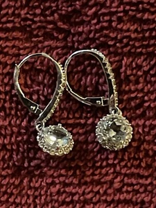 925 Sterling Silver With Faux Diamond Earrings  - Picture 1 of 4