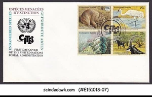 NACIONES UNIDAS ONU 1993 - ESPECIES EN PELIGRO DE EXTINCIÓN/ANIMALES - 4V FDC - Imagen 1 de 1
