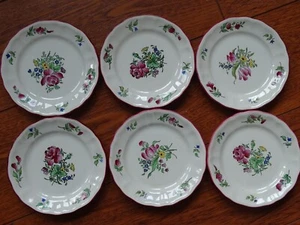 LUNEVILLE 6 ANCIENNES PETITES ASSIETTES A PAIN MODELE REVERBERE FAIENCE 14,5 cm - Picture 1 of 13