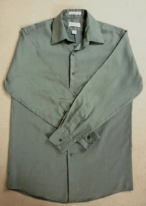 VAN HEUSEN GREY/KHAKI LONG SLEEVE SHIRT COLLAR 15" - Picture 1 of 4