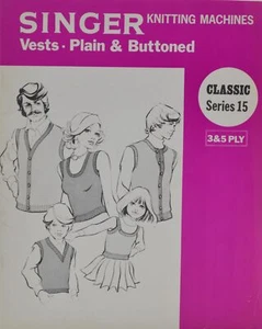 Singer Series 15 Vests Plain and Buttoned 3 & 5 ply - Picture 1 of 1