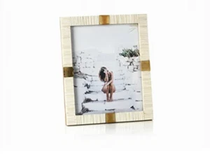 zodax maha bone 8x10 picture frame with brass trim - Picture 1 of 2
