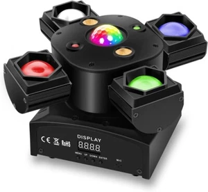 Luces de DJ de cabeza móvil con bola de discoteca - 100 W - Activación de sonido y DMX - NUEVAS EN CAJA - Imagen 1 de 7