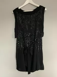 French Connection Black Sequin Cocktail Party Dress UK 6 - Picture 1 of 4