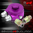 Purple Aluminum Sandwich Oil Adapter Filter Cooler Plate 10An Fitting For Lexus Peugeot 505