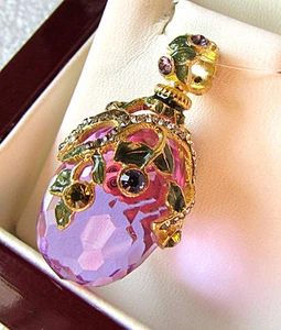 SALE ! BEAUTIFUL RUSSIAN ENAMEL EGG PENDANT MADE OF STERLING SILVER 925 AMETHYST - Picture 1 of 1