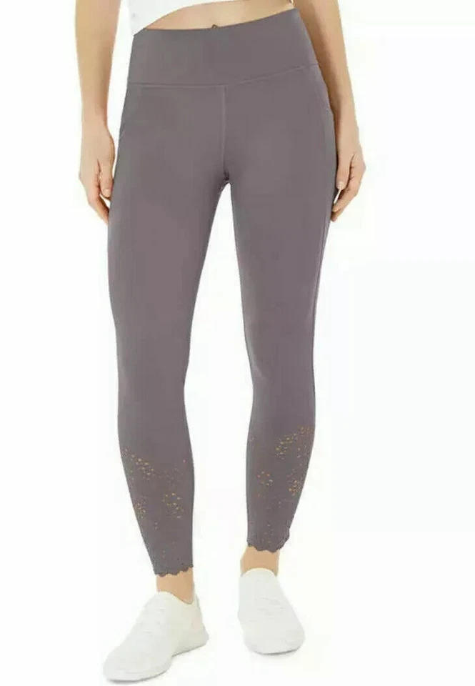 Ideology Womens Tight Yoga Running Workout Athletic Perforated Leggings Gray 2xl