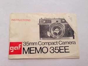 GAF MEMO 35EE Compact Camera Instruction Manual Guide - Picture 1 of 3