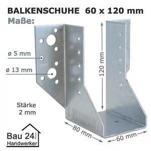 Scarpe con travi 60x120 mm in set risparmio 4 supporti travi con multisconto in acciaio - Foto 1 di 4