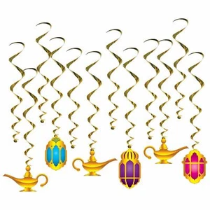 Arabian Nights Lamp Lantern Whirls Pack of 12 Birthday Party Decorations - Picture 1 of 3
