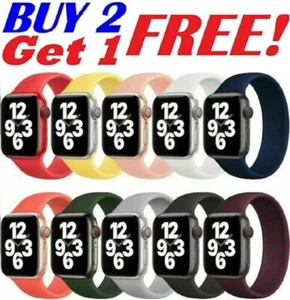 SOLO Elastic Belt Loop Silicone Strap for Apple Watch 8 7 6 SE 5 4 3 iWatch band - Picture 1 of 18