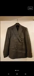 Hackett Flannel Grey Double Breasted Suit 38r - Picture 1 of 5