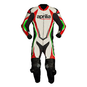 APRILIA Racing Motorcycle Biker Leather Suit Mens Motorbike Leather Jacket Pant