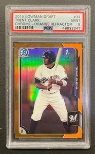 Trent Clark 2015 Bowman 1st Orange Refractor /25 Yankees PSA 9 Mint - Picture 1 of 2