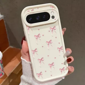 For Google Pixel 9 8 Pro XL 8A Cute Bow Pattern Silicone Soft Phone Case Cover - Picture 1 of 17