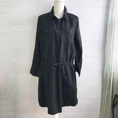 NUEVO CON ETIQUETAS Gloria Vanderbilt - Vestido Camisa Cambray Negro, L Foto 1 de 4