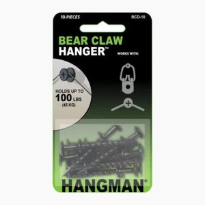 Hangman Bear Claw Hanger, BCD-10, 10 in pkg, 1 1/4" holds up to 100 lbs., S175 - Picture 1 of 1
