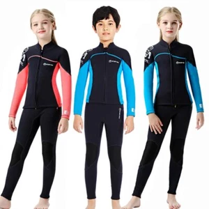 Kids Neoprene Swimsuit Girls Surfing Diving Suit Children Underwater Wetsuit - Picture 1 of 14