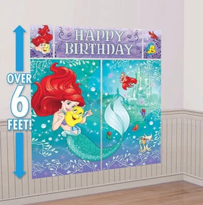 The Little Mermaid Ariel Party Scene Setter 5 pc Wall Decorating Kit "Dream Big" - Picture 1 of 1