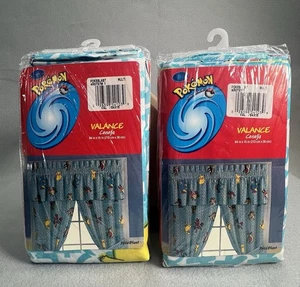 Vintage Pokémon Valance Curtain Pair Nintendo 2000 Poke Blast  84”x 15” USA NWT - Picture 1 of 7