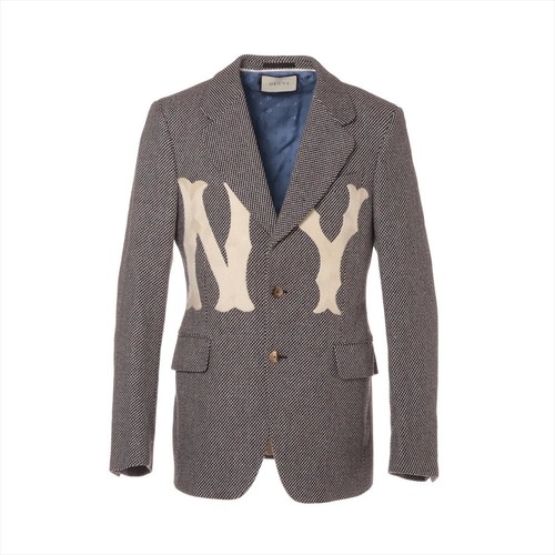Gucci x New York Yankees 18 anni giacca sartoriale lana 50 uomo marrone 541123