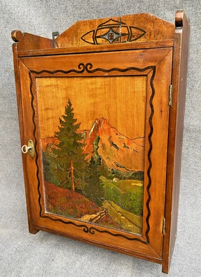 Antique german apothecary cabinet furniture early 1900's wood - Image 1 of 4