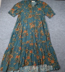 Abito Natural Life donna medio Rebecca verde floreale boho cottagecore - Foto 1 di 5
