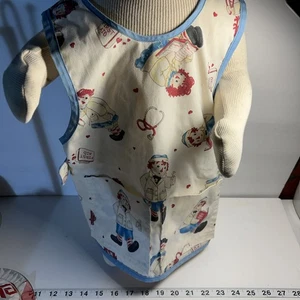 Raggedy Ann And Andy Vtg. Fabric Playing Dr. Eating Or Art For Small Children - Picture 1 of 12
