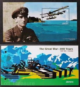 Estampillas de Jersey "La Gran Guerra-100 Años Parte 2" Paquete de Presentación MNH £1 M/S 2015 - Imagen 1 de 5