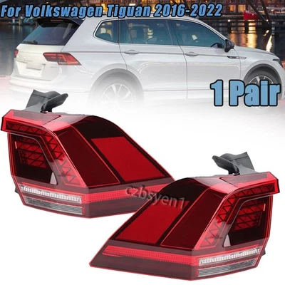 1 Pair LED Rear Outer Tail Light Brake Lamp For Volkswagen VW Tiguan 2017-2021 - Image 1 of 4