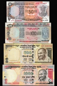 India lot 4 Banknotes VF - Picture 1 of 2