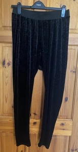 Yours Velvet Leggings Size 22 Black Floral Pattern 30”Waist 27” Inside Leg - Picture 1 of 10