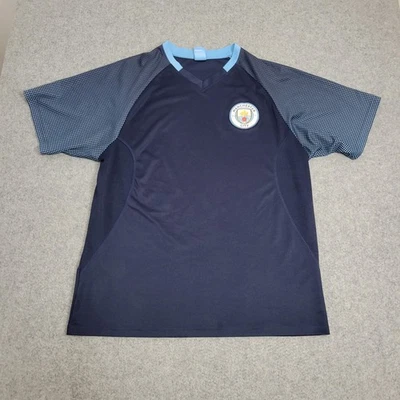 Camiseta Manchester City Para Hombre Grande Azul Marino Cielo EPL Fútbol Manga Corta Entrenamiento Foto 1 de 4