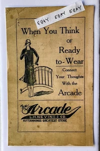 1926 Kittanning's Greatest Store PA. The Arcade L.H. Nevins & Co. Neue Postkarte - Bild 1 von 1