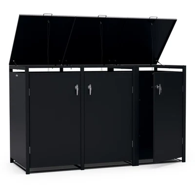 Mülltonnenbox 3 240 L Gartenhaus Wetterfest Trennmülleimer Müllbox mit Deckel - Bild 1 von 4