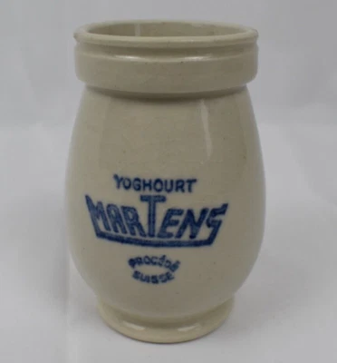 ANCIEN POT A YOGHOURT PUBLICITAIRE MARTENS PROCEDE SUISSE EN CERAMIQUE YAOURT - Photo 1/4