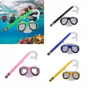 Snorkel Mask Set Scuba Diving Kids Swimming Underwater Anti Goggles Fog Child - Picture 1 of 16