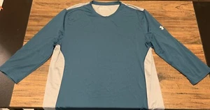 Under Armour Fitted HeatGear Herren Large Türkis 1/2 Arm Sportshirt - Bild 1 von 6