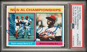 1976 Topps Bench Luis Tiant Perez Don Gullett Signed Card PSADNA Certified HOF - Picture 1 of 5