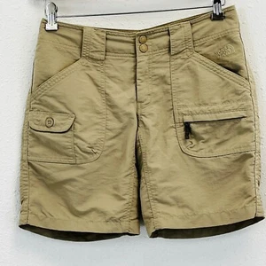 Womens 4 The North Face Paramount Moraine Shorts Khaki Nylon 9" Inseam UPF30 - Picture 1 of 9