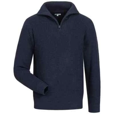 Arbeitspullover Elysee Hummel Berufspullover Schurwolle Blau Pullover Troyer  - Bild 1 von 3