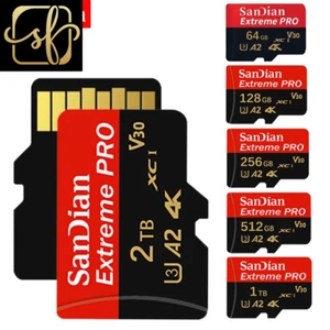 2TB Memory Card 128GB Class 10 V30 TF Card 1TB Mini SD Card 512GB High Speed Mic - Photo 1 sur 19
